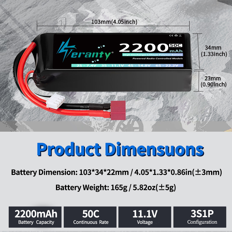 Batterie Lipo TERANTY 3S 2200/ - Drone Battery Connector avis et prix