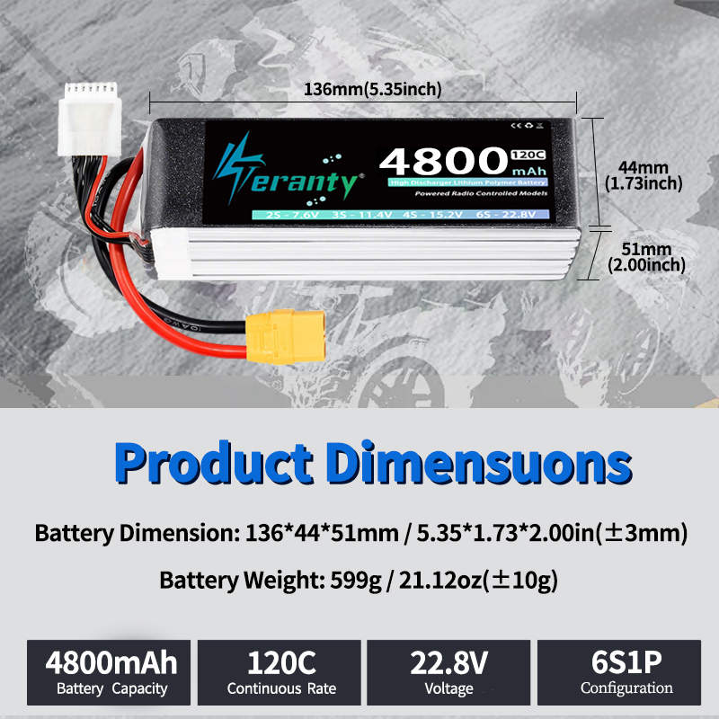 Batterie Lipo TERANTY 6S 4800m - Drone Battery Connector avis et prix