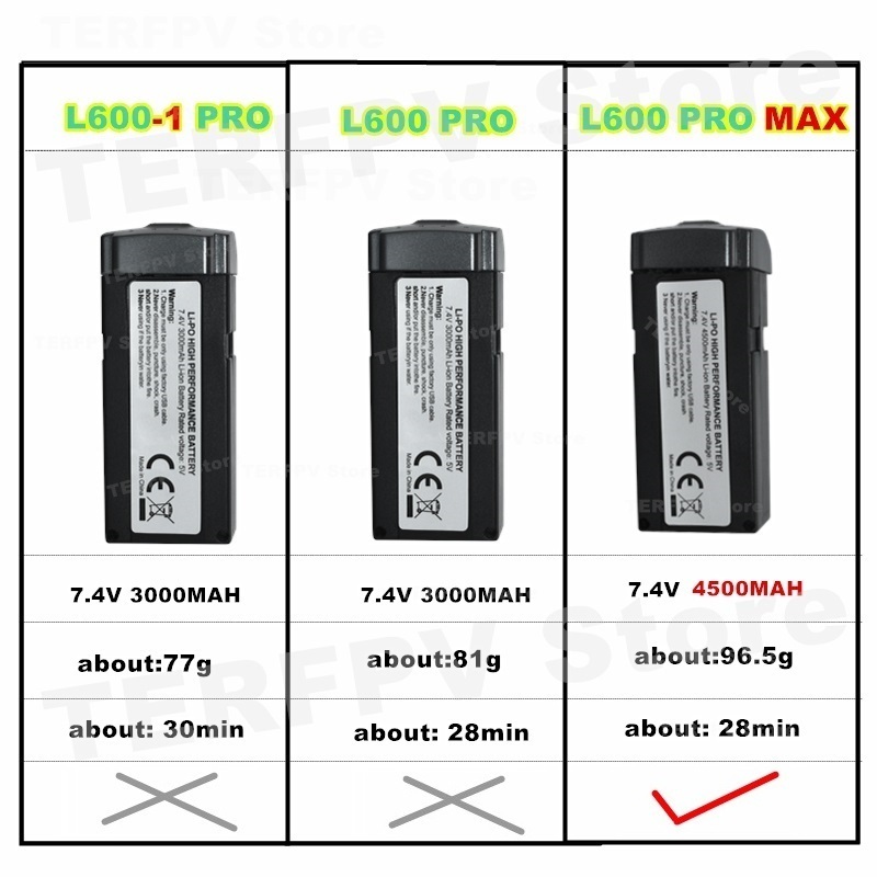 Batterie LI-PO 7.4v 4500mah L6 - Drone Battery Li-Ion avis et prix