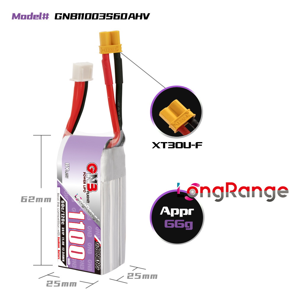 GNB 1100mAh 2S 3S 4S 6S 60C/12 - Drone Battery Lipo avis et prix